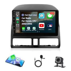 Fast Boot Linux Car Stereo for Honda CRV 2002 2003 2004 2005 2006 | Wireless Carplay Android Auto 9 Inch IPS Touchscreen CRV Radio with Bluetooth FM Mirror Link SWC+Backup Camera Fast Boot Linux Car Stereo for Honda CRV 2002 2003 2004 2005 2006 | Wireless Carplay Android Auto 9 Inch IPS Touchscreen CRV Radio with Bluetooth FM Mirror Link SWC+Backup Camera