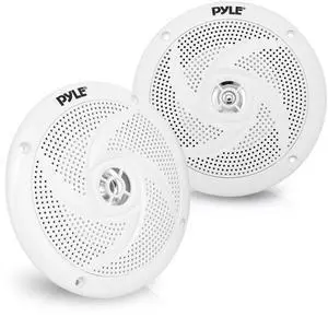 Marine Speakers - 5.25 Inch 2 Way Waterproof and Weather Resistant Outdoor Audio Stereo Sound System with 180 Watt Power and Low Profile Slim Style - 1 Pair - PLMRS5W (White) Marine Speakers - 5.25 Inch 2 Way Waterproof and Weather Resistant Outdoor Audio Stereo Sound System with 180 Watt Power and Low Profile Slim Style - 1 Pair - PLMRS5W (White)