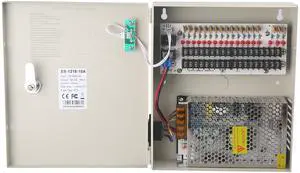 18 Channel DC12V 20 Amp Reset Fuse CCTV DC Distributed Power Box with AC Plug and Lock for Security Cameras, DVRs, CCTV Power Supply 18 Channel DC12V 20 Amp Reset Fuse CCTV DC Distributed Power Box with AC Plug and Lock for Security Cameras, DVRs, CCTV Power Supply