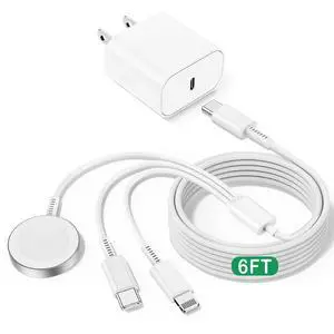 iWatch Charger for Apple Watch Charger Fast Charging, 6FT Multi Charging Cable with iPhone Charger USB C Block, 3-in-1 Travel Charger Cord for i-Watch Ultra 3/SE/11/10/9/8/7/6,iPhone 17/16/15/14/13/12 iWatch Charger for Apple Watch Charger Fast Charging, 6FT Multi Charging Cable with iPhone Charger USB C Block, 3-in-1 Travel Charger Cord for i-Watch Ultra 3/SE/11/10/9/8/7/6,iPhone 17/16/15/14/13/12