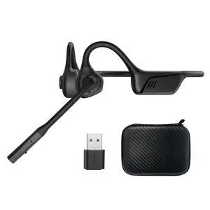 Open Ear Headphone with Mic, AptX-LL, Compatible with Call, Meeting | BT5.1, Air Conduction Headphone with Mute Button&Noise Canceling, USB-A&C Dongle, Lightweight Open Ear Headphone with Mic, AptX-LL, Compatible with Call, Meeting | BT5.1, Air Conduction Headphone with Mute Button&Noise Canceling, USB-A&C Dongle, Lightweight