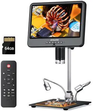 4K 30FPS HDMI Digital Microscope with 10.1" Screen, JL208S 4K Soldering Microscope Camera for Electronics, UHD 3840P Video Audio, Coin Magnifier Full View for Adults, 12.6'' Metal Stand 8 LED, 64GB 4K 30FPS HDMI Digital Microscope with 10.1" Screen, JL208S 4K Soldering Microscope Camera for Electronics, UHD 3840P Video Audio, Coin Magnifier Full View for Adults, 12.6'' Metal Stand 8 LED, 64GB