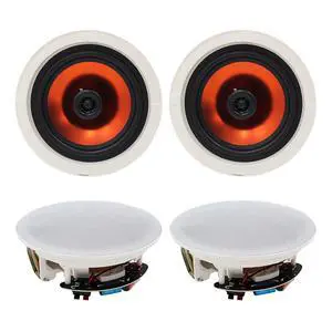 4 Inch 480 Watts High Power Ceiling Speakers - Flush Mount, Crisp Sound for Home Theater, Living Room, Office, Kitchen & Covered Patio2 Paris 4 Inch 480 Watts High Power Ceiling Speakers - Flush Mount, Crisp Sound for Home Theater, Living Room, Office, Kitchen & Covered Patio2 Paris