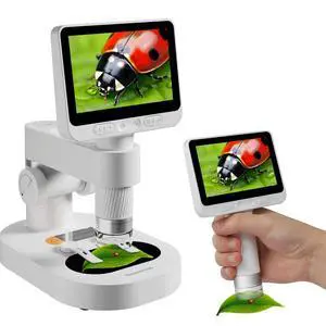 4'' IPS Handheld Pocket Digital Microscope with 100-1600X Screen, 1080P HD Portable Microscope with 8 Adjustable LED Lights 4'' IPS Handheld Pocket Digital Microscope with 100-1600X Screen, 1080P HD Portable Microscope with 8 Adjustable LED Lights