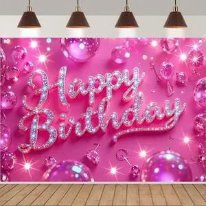 Pink Happy Birthday Backdrop for Women Hot Pink Happy Birthday Banner70.8x43.3 inch Reusable Birthday Party Decorations Pink Happy Birthday Backdrop for Women Hot Pink Happy Birthday Banner70.8x43.3 inch Reusable Birthday Party Decorations