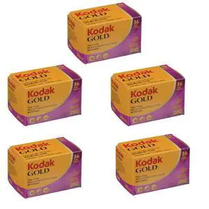 Kodacolor Gold 200 35mm Color Negative Roll Film, 200 ISO, 36 Exposure, 5-Pack Kodacolor Gold 200 35mm Color Negative Roll Film, 200 ISO, 36 Exposure, 5-Pack