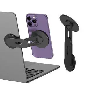 Magnetic Laptop Phone Holder, 360° Rotating Mount | Compatible with iPhone MagSafe and All Phones, MacBook, PC Monitor, Screen Stand for Tesla, Portable Accessory, Black Magnetic Laptop Phone Holder, 360° Rotating Mount | Compatible with iPhone MagSafe and All Phones, MacBook, PC Monitor, Screen Stand for Tesla, Portable Accessory, Black