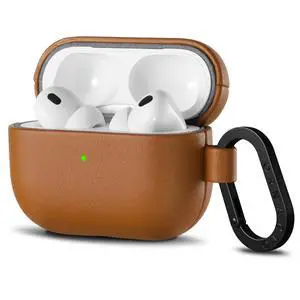 for AirPods Pro 3 Case, Vegan Leather Cover, Brown Leather | Vegan Leather Cover, Front LED Visible, Wireless Charging, Anti-Scratch, Soft Touch, Metal Carabiner for AirPods Pro 3 Case, Vegan Leather Cover, Brown Leather | Vegan Leather Cover, Front LED Visible, Wireless Charging, Anti-Scratch, Soft Touch, Metal Carabiner