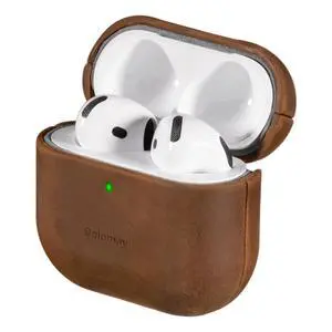 Handcrafted Crazy Horse Leather Case for AirPods 4, Vintage Brown | Full-Grain Leather, Waxed Pull-Up Cowhide, Develops a Unique Patina, Soft Grip, Compatible With MagSafe, Slim Daily Carry Handcrafted Crazy Horse Leather Case for AirPods 4, Vintage Brown | Full-Grain Leather, Waxed Pull-Up Cowhide, Develops a Unique Patina, Soft Grip, Compatible With MagSafe, Slim Daily Carry