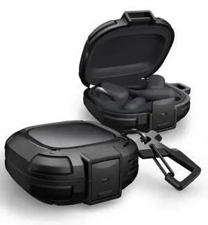for Shokz OpenFit 2 Case with Drop-Proof Lock, Shockproof Rugged Bumper Cases Protective Cover with Carabiner & Keyring & Cleaner Kit for Shokz OpenFit 2 (2025) Black for Shokz OpenFit 2 Case with Drop-Proof Lock, Shockproof Rugged Bumper Cases Protective Cover with Carabiner & Keyring & Cleaner Kit for Shokz OpenFit 2 (2025) Black