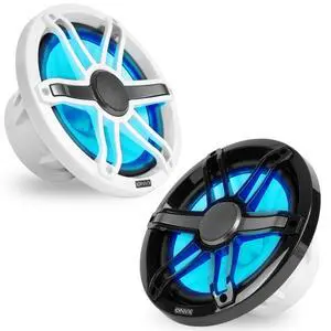 ® Premium 8" Coaxial Speakers (Pair) (White and Black Grilles Included) | 2-Way Marine Speakers, 750W Max, 250W RMS, 1 Silk Dome Tweeters, with RGB LED Lighting for Boats/UTV/ATV/SxS/Powersports ® Premium 8" Coaxial Speakers (Pair) (White and Black Grilles Included) | 2-Way Marine Speakers, 750W Max, 250W RMS, 1 Silk Dome Tweeters, with RGB LED Lighting for Boats/UTV/ATV/SxS/Powersports