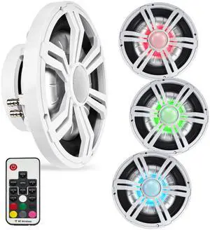 BMSS10RW 800W Peak (400W RMS) 10" Shallow Marine Subwoofer with Multi-Color LED Lighting for Boats/ATV/UTV/SxS/Powersport BMSS10RW 800W Peak (400W RMS) 10" Shallow Marine Subwoofer with Multi-Color LED Lighting for Boats/ATV/UTV/SxS/Powersport