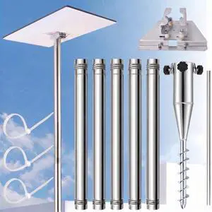 Standard Starlink 4/4X Pole Mount, 10Ft Gen 3/4 Ground Pole Mount Kit | 1.5" stainless steel pole, 5 threaded sections, 20.4" no-dig spiral anchor, pipe adapter, driving rod, portable, adjustable Standard Starlink 4/4X Pole Mount, 10Ft Gen 3/4 Ground Pole Mount Kit | 1.5" stainless steel pole, 5 threaded sections, 20.4" no-dig spiral anchor, pipe adapter, driving rod, portable, adjustable