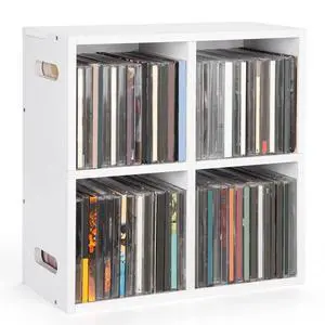 CD Holder Rack, Store up to 56 CDs Cases | Stackable & Wall Mountable CD Storage Display Shelf, CD Organizer Tower for Home Office, Ideal for Music Enthusiasts - White CD Holder Rack, Store up to 56 CDs Cases | Stackable & Wall Mountable CD Storage Display Shelf, CD Organizer Tower for Home Office, Ideal for Music Enthusiasts - White