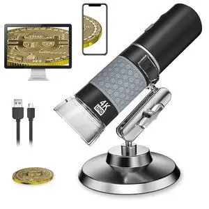 4K 3840x2160P Wireless Digital Microscope, Handheld HD USB Inspection Camera Endoscope 50x-1000x Magnification, Compatible with iPhone iPad Android Phone Tablet Windows Mac (with Stand) 4K 3840x2160P Wireless Digital Microscope, Handheld HD USB Inspection Camera Endoscope 50x-1000x Magnification, Compatible with iPhone iPad Android Phone Tablet Windows Mac (with Stand)