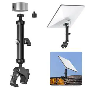 ® Starlink Mini Mount Clamp with Pipe Adapter for Starlink Mini | Aluminum Starlink Pole Mount with 1/4" & 3/8" Threads & Adjustable Bracket for Starlink Mini & Mini X on Roof Rack, Boat ® Starlink Mini Mount Clamp with Pipe Adapter for Starlink Mini | Aluminum Starlink Pole Mount with 1/4" & 3/8" Threads & Adjustable Bracket for Starlink Mini & Mini X on Roof Rack, Boat
