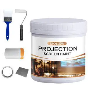 Projector Screen Paint | Single-Coat Short Throw Projector Screen Paint For Picture Perfect 1080 HD and 4K UHD Clarity | Ideal For At-Home Indoor Use | Digital Theater White - 32 Fl Oz Projector Screen Paint | Single-Coat Short Throw Projector Screen Paint For Picture Perfect 1080 HD and 4K UHD Clarity | Ideal For At-Home Indoor Use | Digital Theater White - 32 Fl Oz