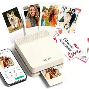 Portable Photo Printer, PP03 Color Mini Instant Photo Printer, Beige | Premium Prints, Color Instant Inkjet Printer with 50 Sheets of Photo Paper, Bluetooth, for Party, Family, Travel, DIY Portable Photo Printer, PP03 Color Mini Instant Photo Printer, Beige | Premium Prints, Color Instant Inkjet Printer with 50 Sheets of Photo Paper, Bluetooth, for Party, Family, Travel, DIY
