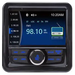 Audio Systems Marine Gauge Receiver - Weatherproof, 4-inch Display Screen, Built-in Amplifier, Bluetooth, Digital Media MP3 Player, No CD Player, USB Port Audio Systems Marine Gauge Receiver - Weatherproof, 4-inch Display Screen, Built-in Amplifier, Bluetooth, Digital Media MP3 Player, No CD Player, USB Port