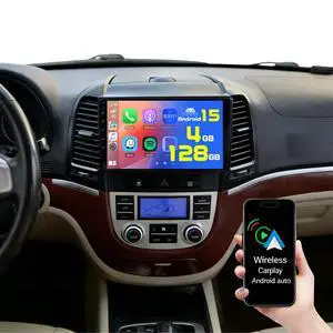 4+128G 9'' Android 15 Car Stereo for Hyundai Santa Fe 2006-2012 | In-Cell Touchscreen Wireless Carplay Android Auto 5G WiFi Bluetooth Mirror Link GPS SWC FM/RDS/EQ Backup Cam 4+128G 9'' Android 15 Car Stereo for Hyundai Santa Fe 2006-2012 | In-Cell Touchscreen Wireless Carplay Android Auto 5G WiFi Bluetooth Mirror Link GPS SWC FM/RDS/EQ Backup Cam
