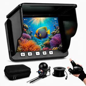 Underwater Fishing Camera,4.3" LCD Screen,Portable Fish Finder with 12 IR LED Night Vision&200° Wide,IP68 Waterproof Ice Fishing Camera with 50ft Cable&5000mAh Battery for Ice Lake Boat Kayak Fishing Underwater Fishing Camera,4.3" LCD Screen,Portable Fish Finder with 12 IR LED Night Vision&200° Wide,IP68 Waterproof Ice Fishing Camera with 50ft Cable&5000mAh Battery for Ice Lake Boat Kayak Fishing