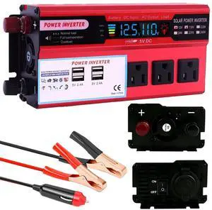 1000W Power Inverter for Vehicles,DC 12V to 110V AC,3 AC Outlets & 4 USB Ports car Plug in Adapter Outlet with 1 Cigarette Lighter Ports car Power Inverter 1000W Power Inverter for Vehicles,DC 12V to 110V AC,3 AC Outlets & 4 USB Ports car Plug in Adapter Outlet with 1 Cigarette Lighter Ports car Power Inverter