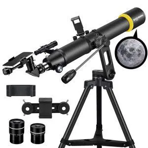 Telescope for Adults, Professional High Powered 90mm Aperture 800mm Refractor Telescopes for Astronomy Beginners with AZ Mount Tripod & Phone Adapter Telescope for Adults, Professional High Powered 90mm Aperture 800mm Refractor Telescopes for Astronomy Beginners with AZ Mount Tripod & Phone Adapter