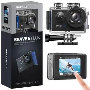 Brave 6 Plus Native 4K30FPS 20MP WiFi Action Camera with Touch Screen EIS 4X Zoom Voice Control Remote Control 131 Feet Underwater Camera with 2X 1350mAh Batteries and Helmet Accessories Kit Brave 6 Plus Native 4K30FPS 20MP WiFi Action Camera with Touch Screen EIS 4X Zoom Voice Control Remote Control 131 Feet Underwater Camera with 2X 1350mAh Batteries and Helmet Accessories Kit