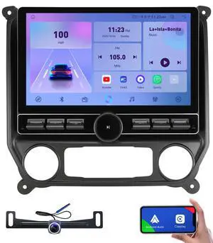 Replacement Radio for Chevy Silverado GMC Sierra - Car Stereo Wireless Carplay Android Auto 2014-2018 QLED Touch Screen Radio Upgrade GPS Navigation Head Unit Knobs (Single Knob 4+64G) Replacement Radio for Chevy Silverado GMC Sierra - Car Stereo Wireless Carplay Android Auto 2014-2018 QLED Touch Screen Radio Upgrade GPS Navigation Head Unit Knobs (Single Knob 4+64G)