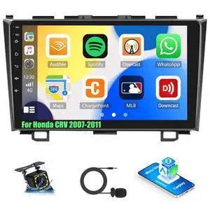 Car Stereo for Honda CRV 2007-2011 with Apple CarPlay/Android Auto, 9 Inch Touch Screen Bluetooth for CRV CarPlay Radio Head Unit, FM, Mirror Link SWC EQ Dual USB Input with Backup Camera Mic Car Stereo for Honda CRV 2007-2011 with Apple CarPlay/Android Auto, 9 Inch Touch Screen Bluetooth for CRV CarPlay Radio Head Unit, FM, Mirror Link SWC EQ Dual USB Input with Backup Camera Mic