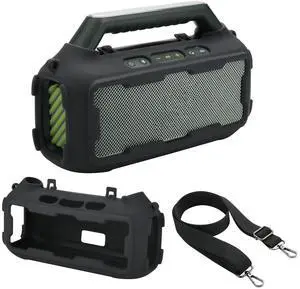 Silicone Cover for Soundcore Boom 2 Outdoor Speaker(Black) | Travel Silicone Sleeve Case Shockproof Protective Cover Soft Skin with Shoulder Strap Silicone Cover for Soundcore Boom 2 Outdoor Speaker(Black) | Travel Silicone Sleeve Case Shockproof Protective Cover Soft Skin with Shoulder Strap