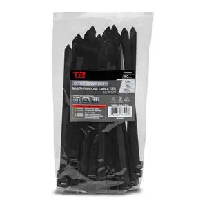 Ultra Heavy Duty Multi-Purpose UV Cable Ties (50-Piece), 250 lbs. Tensile Strength, 8.9", Black Ultra Heavy Duty Multi-Purpose UV Cable Ties (50-Piece), 250 lbs. Tensile Strength, 8.9", Black