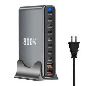 800W USB C Fast Charger Block, 10 Ports GaN III USB Chagring Station, Dual 140W PD PPS HUB for Multiple Devices, Laptop Adapter Compatible with MacBook Pro/Air iPad iPhone Pro Max, Galaxy, Dell, HP 800W USB C Fast Charger Block, 10 Ports GaN III USB Chagring Station, Dual 140W PD PPS HUB for Multiple Devices, Laptop Adapter Compatible with MacBook Pro/Air iPad iPhone Pro Max, Galaxy, Dell, HP