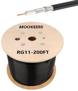 RG11 Coaxial Cable 200ft, 75 ohm Low Loss RG11 Cable 200 Feet,Without Wood Spool RG11 Coaxial Cable 200ft, 75 ohm Low Loss RG11 Cable 200 Feet,Without Wood Spool