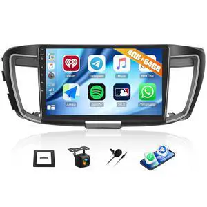 4G+64G Car Radio for Honda Accord 9th EX-L 2013 2014 2015 with Wireless CarPlay Android Auto, 10" 1280*720 Touchscreen Radio Android 15 Car Stereo Bluetooth 5.0 32EQ WiFi GPS RDS FM HD Backup Camera 4G+64G Car Radio for Honda Accord 9th EX-L 2013 2014 2015 with Wireless CarPlay Android Auto, 10" 1280*720 Touchscreen Radio Android 15 Car Stereo Bluetooth 5.0 32EQ WiFi GPS RDS FM HD Backup Camera