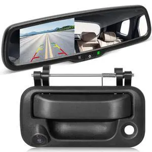 Tailgate Handle Backup Reverse Camera with 4.3" Rear View Mirror Monitor Kit for 2004-2016 Ford F150 F250 F350 F450 F550 Super Duty, Tailgate Latch Handle Rear Camera Rearview Mirror Replacement Tailgate Handle Backup Reverse Camera with 4.3" Rear View Mirror Monitor Kit for 2004-2016 Ford F150 F250 F350 F450 F550 Super Duty, Tailgate Latch Handle Rear Camera Rearview Mirror Replacement