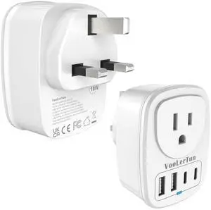 Type G Adapter for Travel US to UK Plug Adapter Outlet Converter with Multi USB Port, Electrical Outlet Power Adapter for Ireland Scotland Dubai England Hongkong Travel Cruise Essential Type G Adapter for Travel US to UK Plug Adapter Outlet Converter with Multi USB Port, Electrical Outlet Power Adapter for Ireland Scotland Dubai England Hongkong Travel Cruise Essential