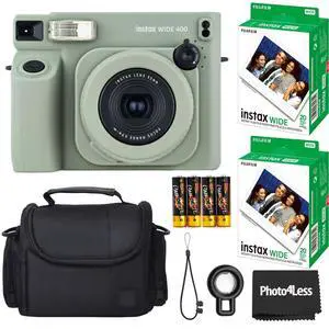 Instax Wide 400 Instant Film Camera (Sage Green) Bundle with Instax Wide Instant Film (40 Sheets), with Accessories Including Protective Carrying Case Instax Wide 400 Instant Film Camera (Sage Green) Bundle with Instax Wide Instant Film (40 Sheets), with Accessories Including Protective Carrying Case