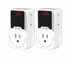 Surge Protector Outlet, Voltage Regulator for Refrigerator, TV, PC and Home Appliances, Adjustable High/Low Voltage Protection, Wall Outlet Surge Protector, 120V 15A 1800W, 2 Pack Surge Protector Outlet, Voltage Regulator for Refrigerator, TV, PC and Home Appliances, Adjustable High/Low Voltage Protection, Wall Outlet Surge Protector, 120V 15A 1800W, 2 Pack