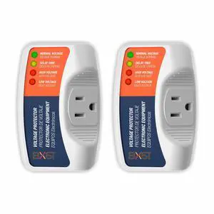 One Outlet Plug in Voltage Protector for Home Protects Against High and Low Voltage Surge Protector for Refrigerator/TV/PC 120V 1800W (2 Pack) One Outlet Plug in Voltage Protector for Home Protects Against High and Low Voltage Surge Protector for Refrigerator/TV/PC 120V 1800W (2 Pack)