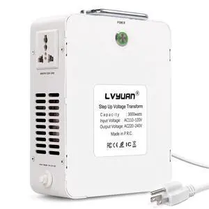3000W Step Up Transformer 110/120V to 220/240V | resettable circuit breaker, compatible EU & Asian appliances for US & Canada use, pure copper toroidal coil 3000W Step Up Transformer 110/120V to 220/240V | resettable circuit breaker, compatible EU & Asian appliances for US & Canada use, pure copper toroidal coil