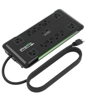 12 Outlet Power Strip 4320 Joules Surge Protection, Built-in 10.5W 2-Port USB Charger for Android and Apple Phones, Mobile Devices, 6 Foot Cable 12 Outlet Power Strip 4320 Joules Surge Protection, Built-in 10.5W 2-Port USB Charger for Android and Apple Phones, Mobile Devices, 6 Foot Cable