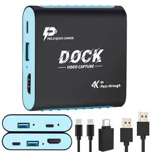 2-in-1 Switch 2 Dock Capture Card for Switch/Steam Deck, 1080P 60FPS | 4K 30Hz HDMI Loop-Out, USB-C 3.0 Plug & Play, for Switch 2/Switch/Steam Deck/PC, 1080P 60FPS Capture, No Driver Needed 2-in-1 Switch 2 Dock Capture Card for Switch/Steam Deck, 1080P 60FPS | 4K 30Hz HDMI Loop-Out, USB-C 3.0 Plug & Play, for Switch 2/Switch/Steam Deck/PC, 1080P 60FPS Capture, No Driver Needed