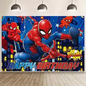 Spider Birthday Party Decorations, 5x3ft Happy Birthday Back Drop Banner Theme Backdrop Banner for Party Decorations Indoor Outdoor Spider Birthday Party Decorations, 5x3ft Happy Birthday Back Drop Banner Theme Backdrop Banner for Party Decorations Indoor Outdoor
