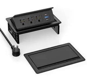 Recessed Conference Table Power Hub with 20W USB-C PD Fast Charging, Flush Mounted for Desks, Kitchens & RVs, 6FT Power Cord (Black) Recessed Conference Table Power Hub with 20W USB-C PD Fast Charging, Flush Mounted for Desks, Kitchens & RVs, 6FT Power Cord (Black)