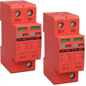 2P 40KA Voltage Surge Protector DC 1000V Solar PV Lightning Arrester Device for Rv, Home Lightning Protection System 35mm DIN Rail Mount (2pcs) 2P 40KA Voltage Surge Protector DC 1000V Solar PV Lightning Arrester Device for Rv, Home Lightning Protection System 35mm DIN Rail Mount (2pcs)