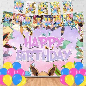 Eevee Cartoon Happy Birthday Backdrop The Evolution Banner Poster for Anime Theme Party Decorations Birthday Supplies Background Studio Shoot Photo Props Booth Eevee Cartoon Happy Birthday Backdrop The Evolution Banner Poster for Anime Theme Party Decorations Birthday Supplies Background Studio Shoot Photo Props Booth