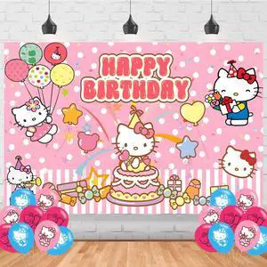 Hello Cat Birthday Decorations,Cartoon Anime for Party Decorations Supplies,Kitty Happy Birthday Banner Backdrop for Party Supplies (5x3ft) Hello Cat Birthday Decorations,Cartoon Anime for Party Decorations Supplies,Kitty Happy Birthday Banner Backdrop for Party Supplies (5x3ft)