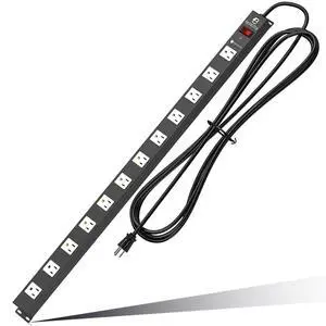 12 Outlet Surge Protector Metal Power Strip, 1800J Mountable Power Outlet, Heavy Duty Workshop Metal Power Strip for Commercial, Industrial, School and Home,15A 125V 1875W (6FT) 12 Outlet Surge Protector Metal Power Strip, 1800J Mountable Power Outlet, Heavy Duty Workshop Metal Power Strip for Commercial, Industrial, School and Home,15A 125V 1875W (6FT)
