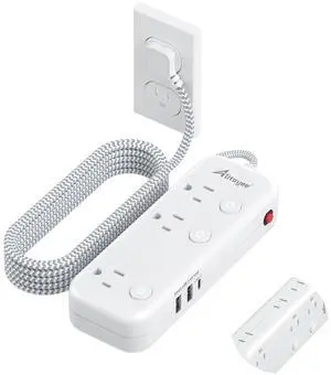 Individual Switch Power Strip Surge Protector,6 Outlets 3 USB,5Ft Cord | Individual Switch,17W USB C,Braided Extension Cord,Thin Flat Plug,13A Wall Mount,Circuit Breaker,For Travel Home Office Dorm Individual Switch Power Strip Surge Protector,6 Outlets 3 USB,5Ft Cord | Individual Switch,17W USB C,Braided Extension Cord,Thin Flat Plug,13A Wall Mount,Circuit Breaker,For Travel Home Office Dorm